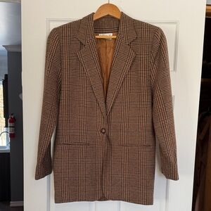 BROWN PLAID BLAZER